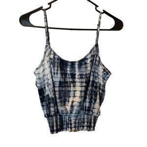 🍒 2/$20 🍒 Gray Blue Marble Crop Top Tank with Adjustable Straps sz M